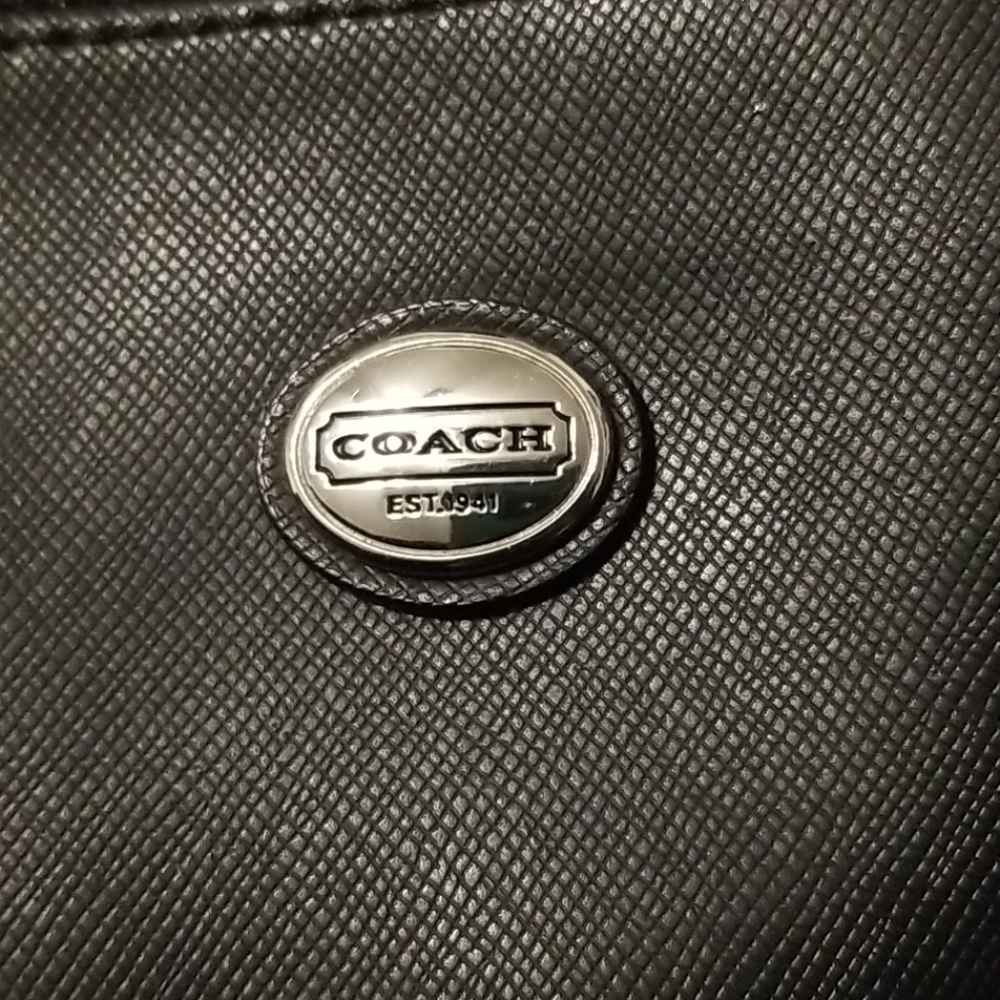 Authentic Black Leather Coach handbag - Picture 2 of 8